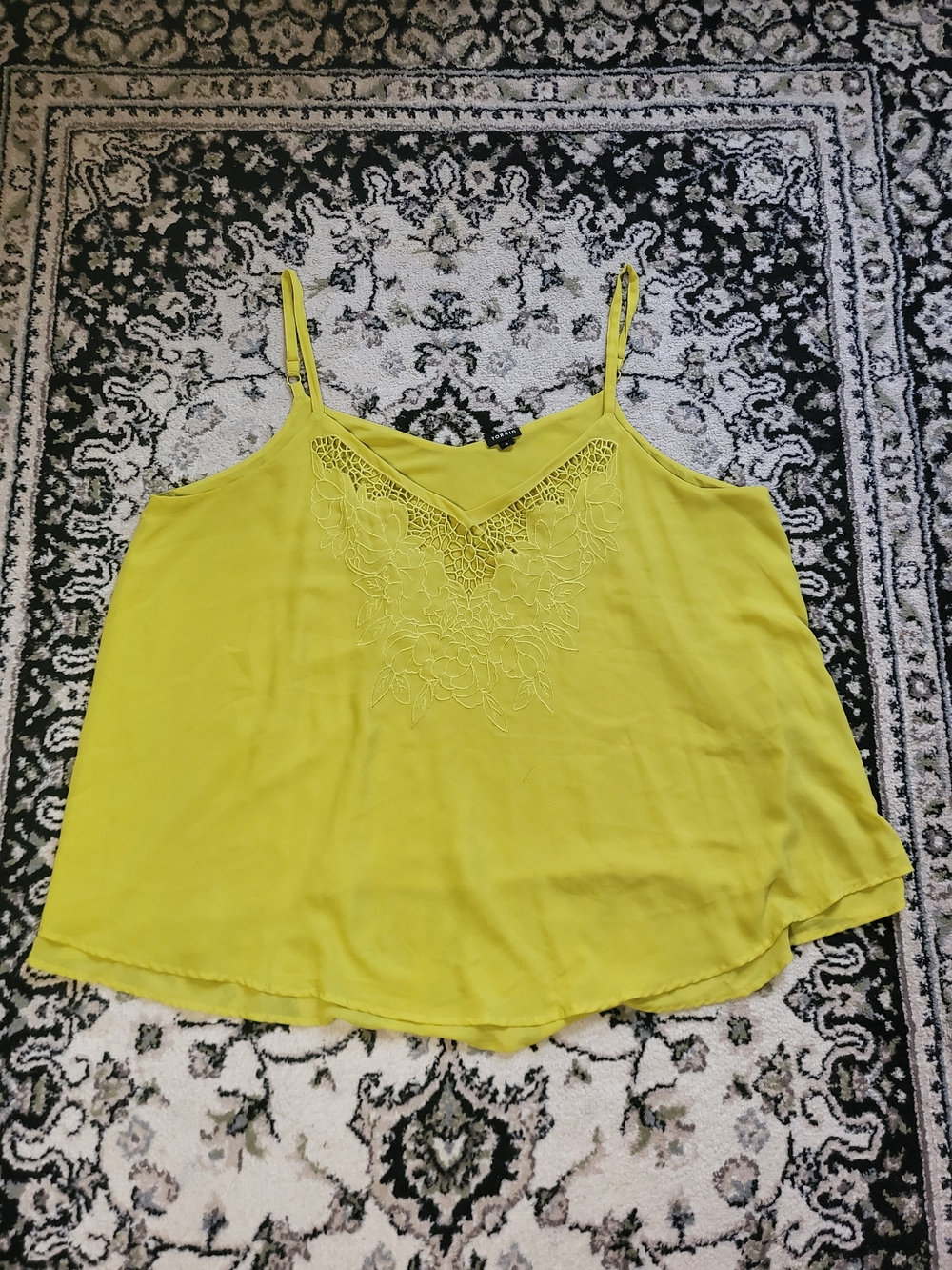 torrid Bright Yellow Lace-Trim Spaghetti Strap Cami